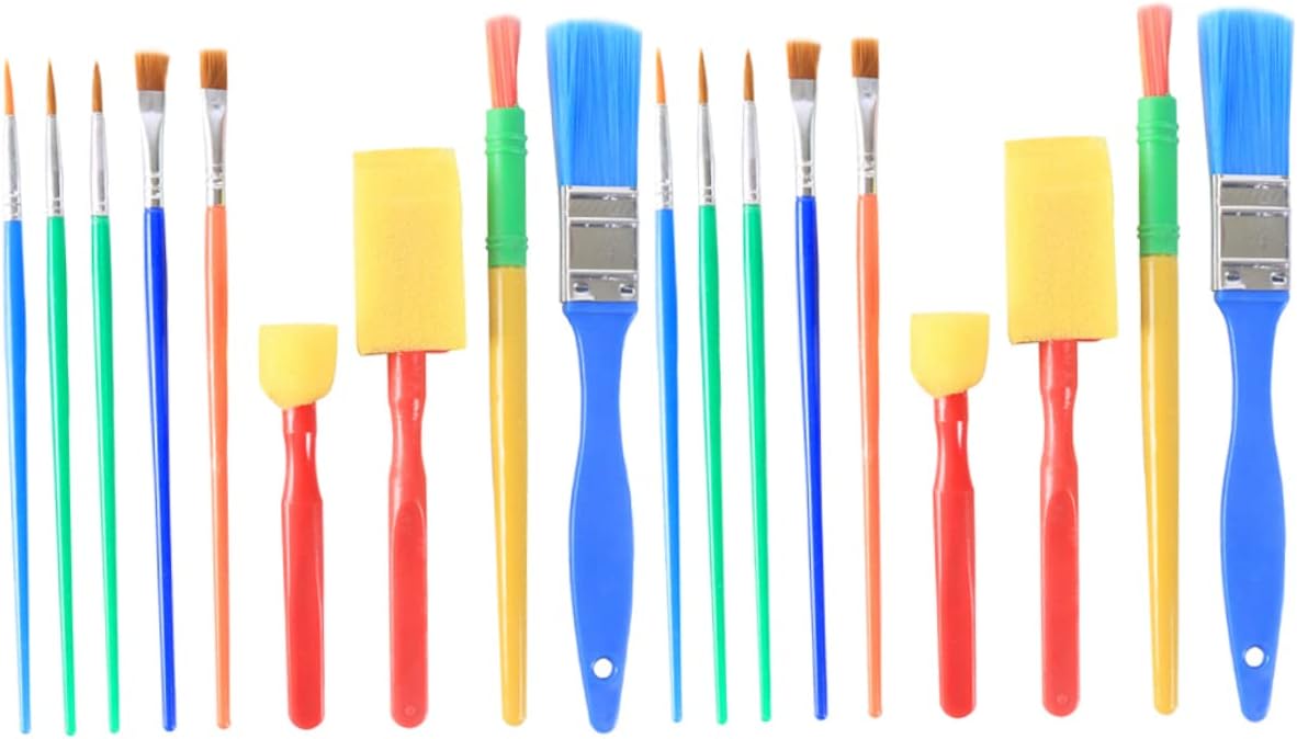 18pcs Painting Sponge Brush Boy Girl Graffiti Stamp Brushes for Art Lessons Creative Handcrafts Safe Easy to Use