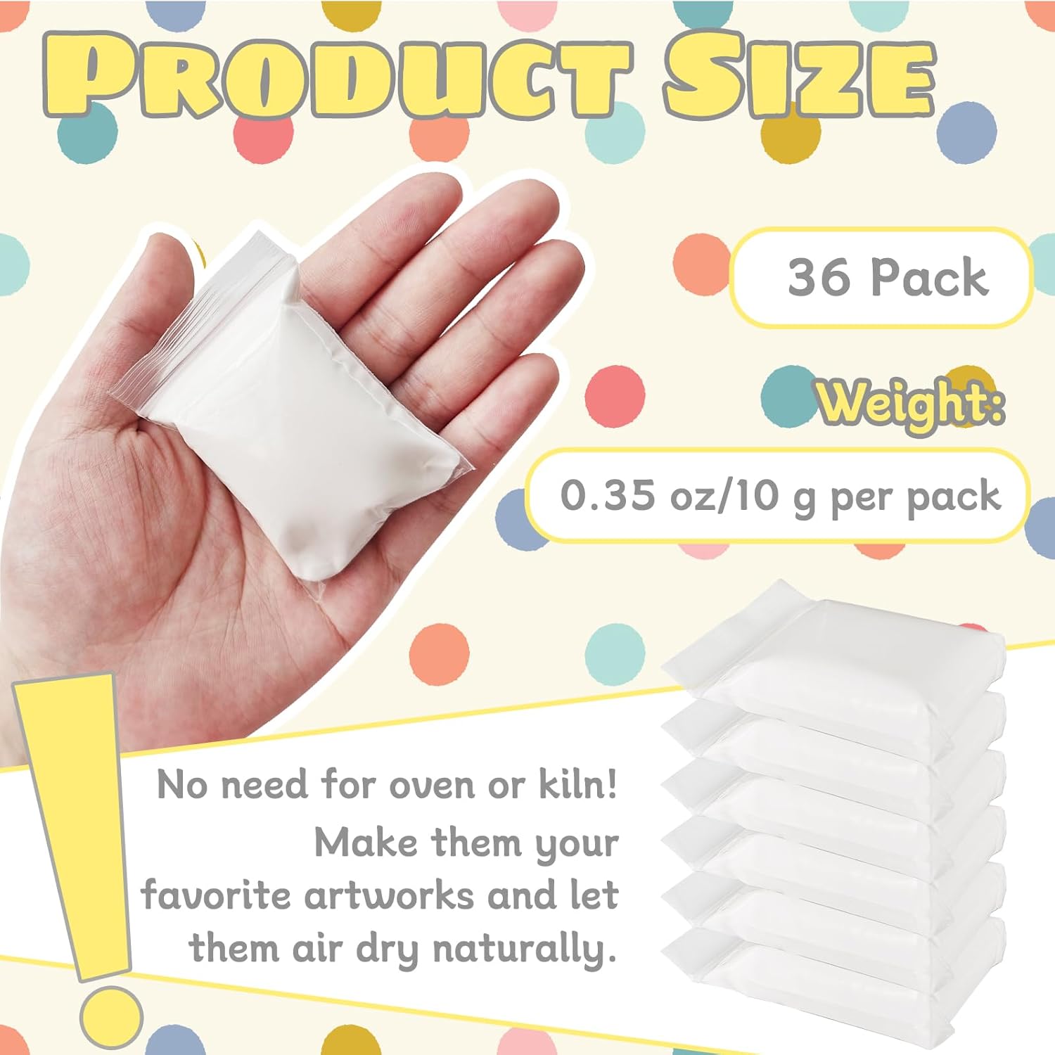 36 Pack White Air Dry Foam Clay,12.6oz Modeling Foam Clay,White Soft Modeling Clay for Arts & Crafts,Birthday Gift,Family & Classroom Rewards - Image 2